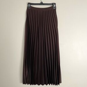 Truth Brown Midi Pleated Skirt for Work